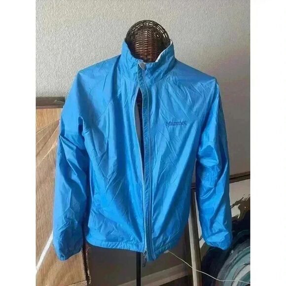Marmot Jackets & Blazers - Marmot Womens Blue Raincoat Windbreaker large outdoors hiking camping boating